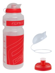 Flasche FORCE F 0,75 l, transparenter - roter Druck, 6EUR, 250765